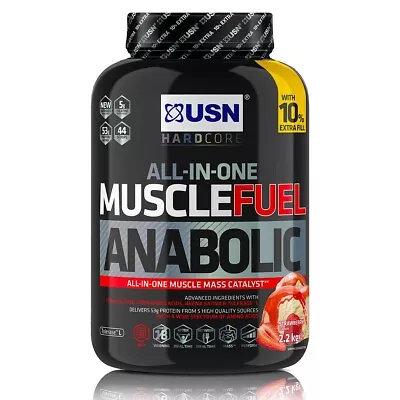 £43.95 • Buy USN Muscle Fuel Anabolic All-In-One Shake Powder - Strawberry, 2.2 Kg