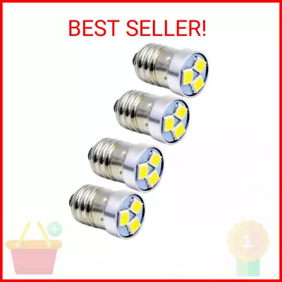 Ruiandsion 4pcs 3V 6V 12V E10 LED Bulb 3030 3SMD White LED Replacement Bulb Upgr • $13.50