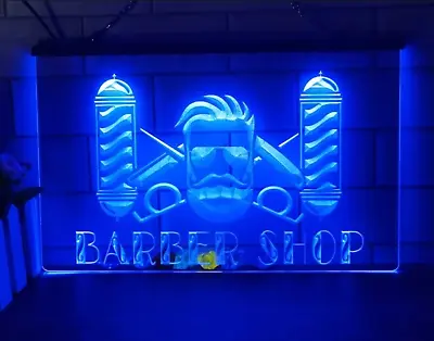 Custom Made Hairdresser Barber Shop Window Wall Neon Glow Effect Sign Light • £30