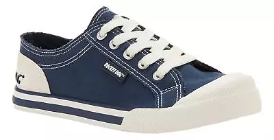 Rocket Dog Jazzin Womens Navy Casual Lace Up Canvas Pumps Shoes Trainers • £23.99