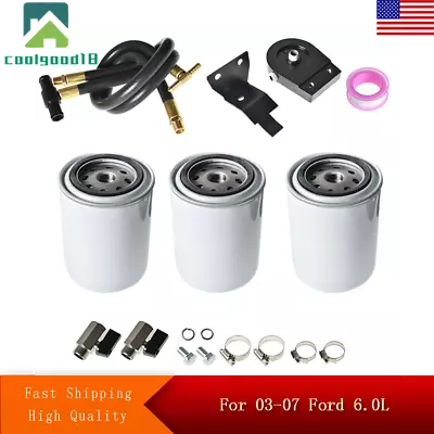 Coolant Filtration Filter Kit W/ 3 Filter For 03-07 Ford 6.0L Powerstroke Diesel • $47.16