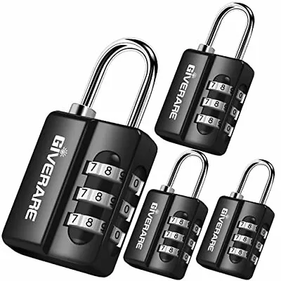 4 Pack Combination Lock 3-Digit Padlock Keyless Resettable Luggage Locks • $11.50