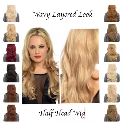 Koko Wavy Half Head 3/4 Wig 28  Long Layered Natural Looking Hair Various Emma • £19.95
