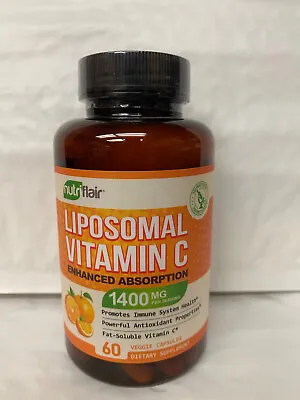 $4.99 • Buy NutriFlair Liposomal Vitamin C 1400mg High Absorption Supplement - 60 Capsules
