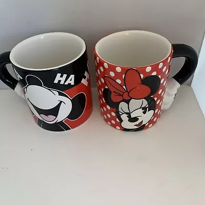 NEW Disney His & Hers Mickey Mouse & Minnie Mouse Coffee Mugs Cups 20 Ounce Oz • $22