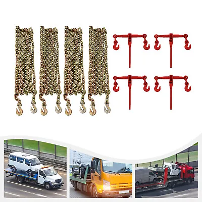 4 Pcs/Set Chain And Binder Kits Ratchet Load Binder 5/16''- 3/8'' & 20' Chains • $215.70