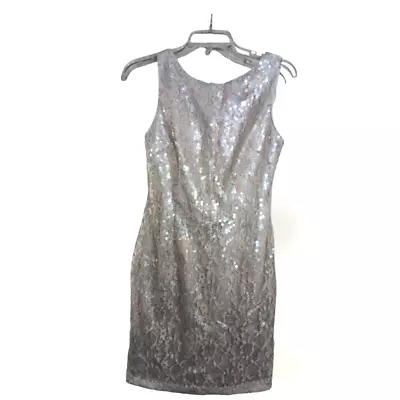 Aidan By Mattox US Size 8 Cream/Off-White  Sequined Cocktail Dress • $40