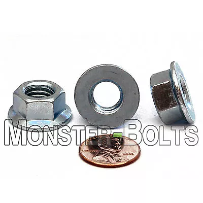 (10) M10-1.50 / 10mm - Zinc Hex Flange Nuts Metric Class 8 DIN 6923 RoHS CR+3 • $6.32