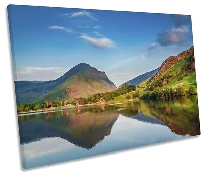 Lake District Landscape SINGLE CANVAS WALL ART Print Picture Blue • £24.99