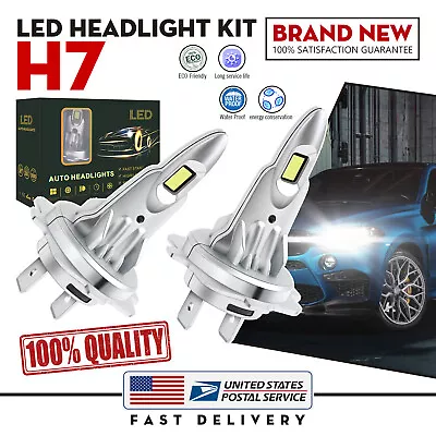 Plug&Play H7 LED Headlights Bulbs 10000K High Low Beams Kit Super White Bright • $16.88