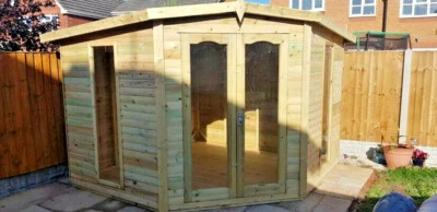 £1590 • Buy Garden Shed Corner House Summerhouse Tanalised Summer House Garden Room Treated 