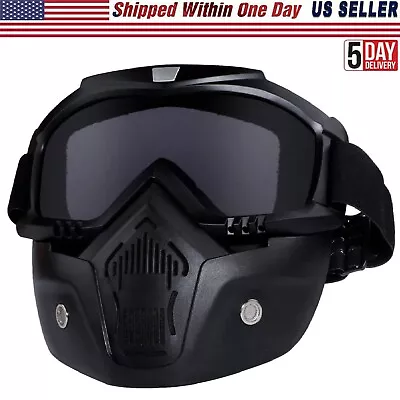 Modular Motocross Face Mask Goggles Motorcycle ATV Off Road Race Eyewear Glasses • $10.06