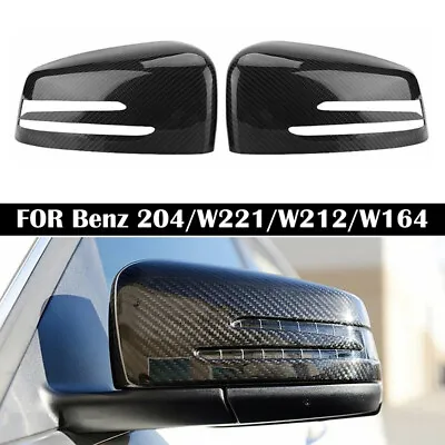 Carbon Fiber Side Rearview Mirror Cap Cover Trim 2Pcs For Mercedes Benz W204/212 • $30.98