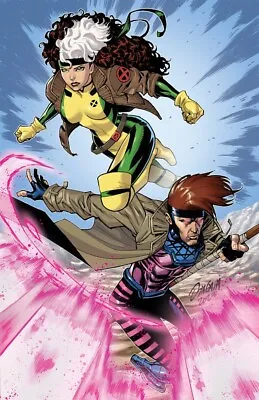 X-MEN ROGUE GAMBIT Odagawa Autograph Comic Sketch Art Thick POSTER 11x17 Marvel • $153.70