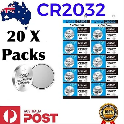 20x New Cr2032 3v Lithium Cell Battery 5004lc 2032 Br2032 Button Batteries Au • $6.59