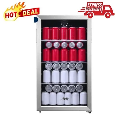 115-Can Beverage Fridge & Cooler Stainless Steel Look NEW • $231.20