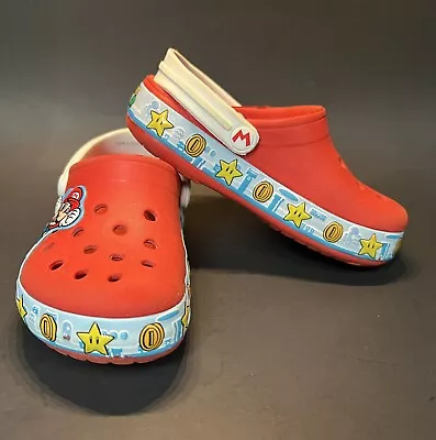 Toddler Little Boys Kids Girls  Super Mario Bros. Red Crocs Shoes Size 10c • $39.99