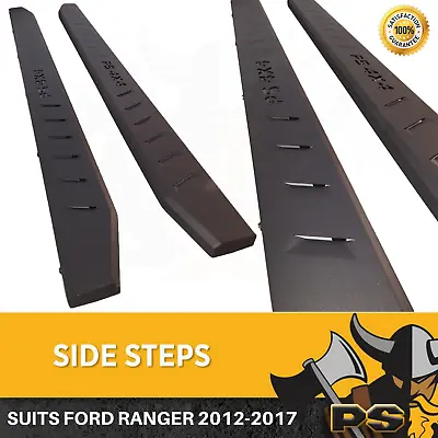Steel Side Steps For Ford Ranger PX 2012 - 2021 Running Boards Sidesteps Matte B • $369