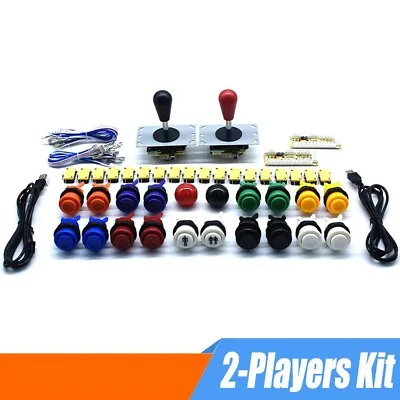 2 Players Arcade Buttons And Joysticks HAPP Kit Controller USB Encoder MAME DIY • $64.99