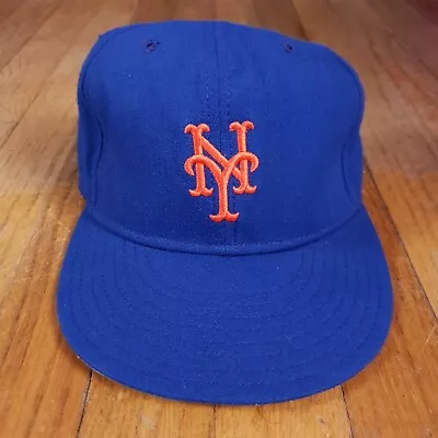 Vintage New York Mets Hat Cap New Era Diamond Collection Wool 7 1/4 Made In USA • $29.99