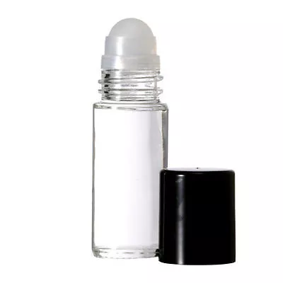 72 Pcs PLAIN 1 Oz [30 Ml] Clear Glass Roll On Bottle With Black Cap & Roller • $49.50