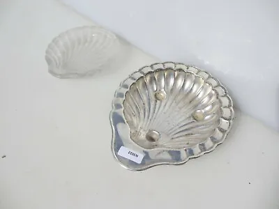 £14.40 • Buy Victorian Soap Dish Holder Pot Silver Plated ESPN Shell Antique Salt Clam Glass