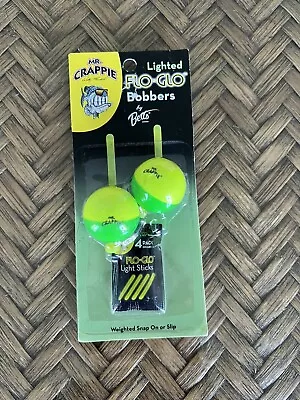 Mr Crappie Flo-Glo Lighted Bobber Yellow/Green 2 Pack M125W-2YG-GL  NEW • $8