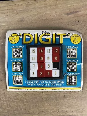 Vintage Original Puzzle: DIGIT Number Slide Puzzle On Card Cool. • $19