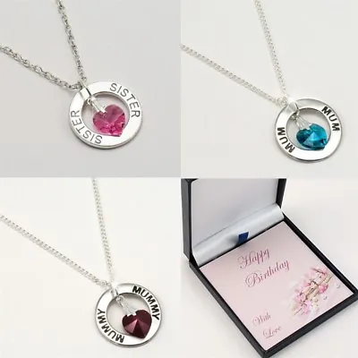 £9.99 • Buy Birthday Necklace For Mum, Mummy, Sister, Daughter Etc. Birthstone Necklace.
