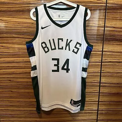 Giannis Antetokounmpo #34 - Milwaukee Bucks - White Jersey Size L • $38