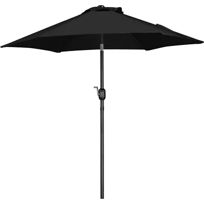 Alden Design 7.5FT Patio Umbrella Button Tilt And Crank For Garden Black • $37.05