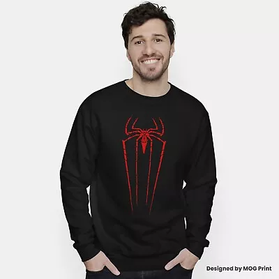 Retro Spider Sweatshirt Man Superhero Sweater Graphic Jumper Birthday Gift NEW • $26.52