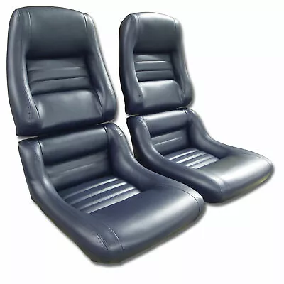 Corvette C3  Leather-Like  Vinyl Seat Covers Dark Blue 2  Bolster 1979-1981 • $413.99