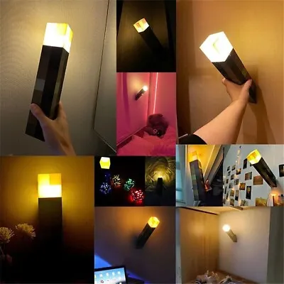 Minecraft Torch Night Light Bedroom Desk Lamp Wall Mounted • £12.50