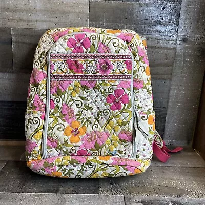 Vera Bradley Laptop Backpack Tea Garden Pink Ink Stain • $14.25