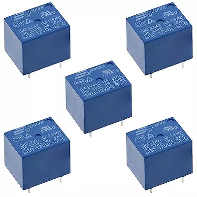 £1.99 • Buy 5V / 12V / 24V Mini Songle Relay SPDT 5-Pins PCB - 1st Class