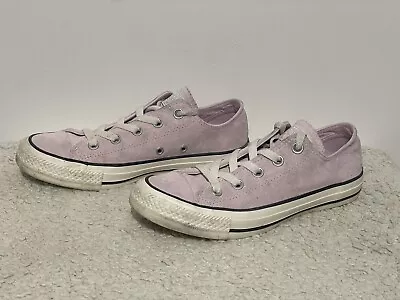 Converse All Star Baby Pink Suede Trainers Size 4 • £9.99