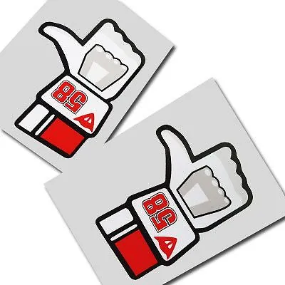 MARCO SIMONCELLI 58 MOTO GP `LIKE` Stickers Motorcycle Decals Graphics X 2 • $6.20