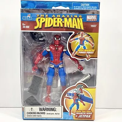 2006 Mega Bloks Magnetic Spider-Man Jetpack #1937 (30pcs) 5” Figure • $54