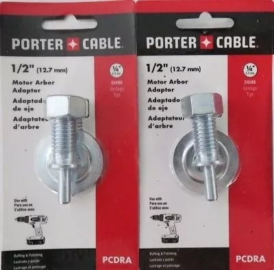 Porter Cable PCDRA Motor Arbor Adpt 1/2  Convert Drill Into Buffer/Polisher 2PCS • $4