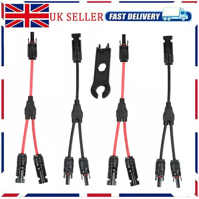 2 Pairs Y Branch Solar Panel Cable 30A Connector MMF FFM Set Wire Splitter IP67 • £12.95