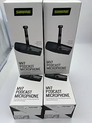 1X New Shure MV7 Dynamic Podcast XLR Microphone With Voice Isolation Black • $135