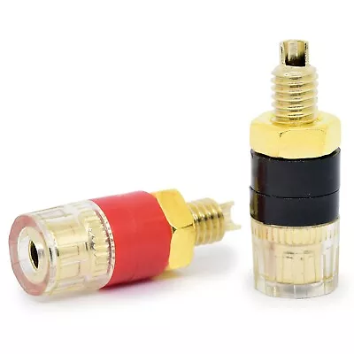£2.95 • Buy 2x Insulated Speaker Or Amplifier Binding Post 4mm Female Banana Socket Terminal