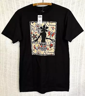 Stranger Things X VANS Men's Medium Hellfire Club Black S/S Graphic T-Shirt Tee • $24.99