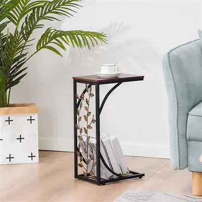 £17.95 • Buy Small Sofa Side Table C Shaped Coffee End Table Living Room/Bedroom/Leaf Pattern