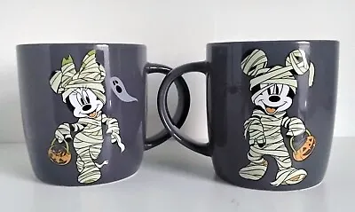 Set Of 2 Disney MICKEY & MINNIE MOUSE His & Hers Couples HALLOWEEN Ceramic Mugs • £14.99