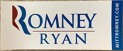 Romney Ryan 2012 White Official Campaign Bumper Sticker Mitt Paul R Logo • $1.99