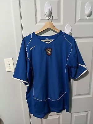 RUSSIA 2004 2006 AWAY FOOTBALL SHIRT SOCCER JERSEY NIKE Sz L MEN BLUE • $71.97