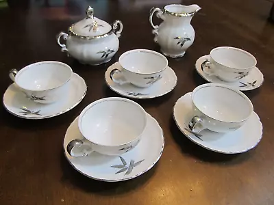 Vintage Fine China Tea Set Seyei 1032 Made In Japan Silver Color Detailing • $30