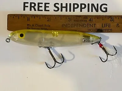 Heddon Swayback Zara Spook Vintage Topwater Fishing Lure - Translucent Yellow • $25